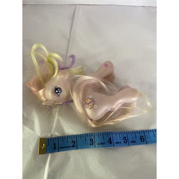 MLP My Little Pony G3 Fluttershy 2005 Butterfly Cutie Mark Figure Toy Brushable - Picture 9 of 9